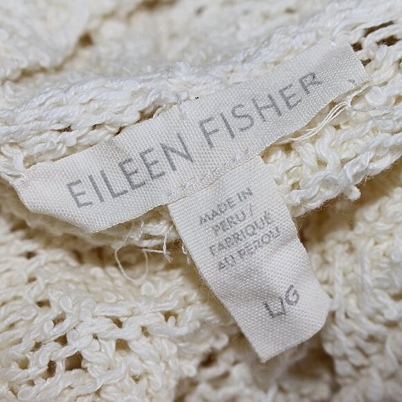 Eileen Fisher - Specialty Stitch Waffle Knit Organic Cotton Turtleneck - Large - Picture 5 of 11